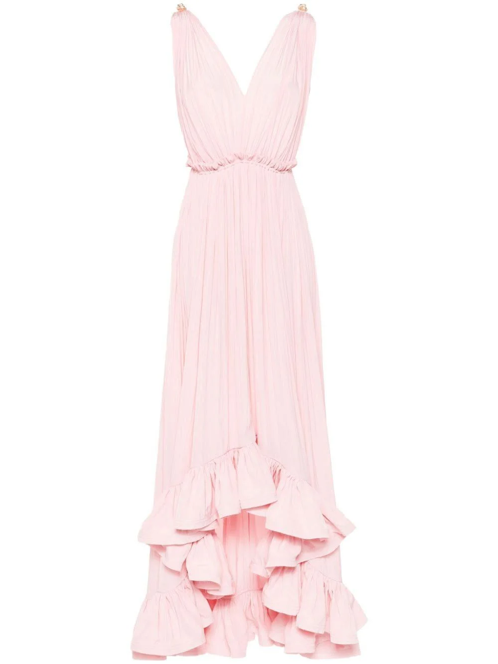 ruffled gown