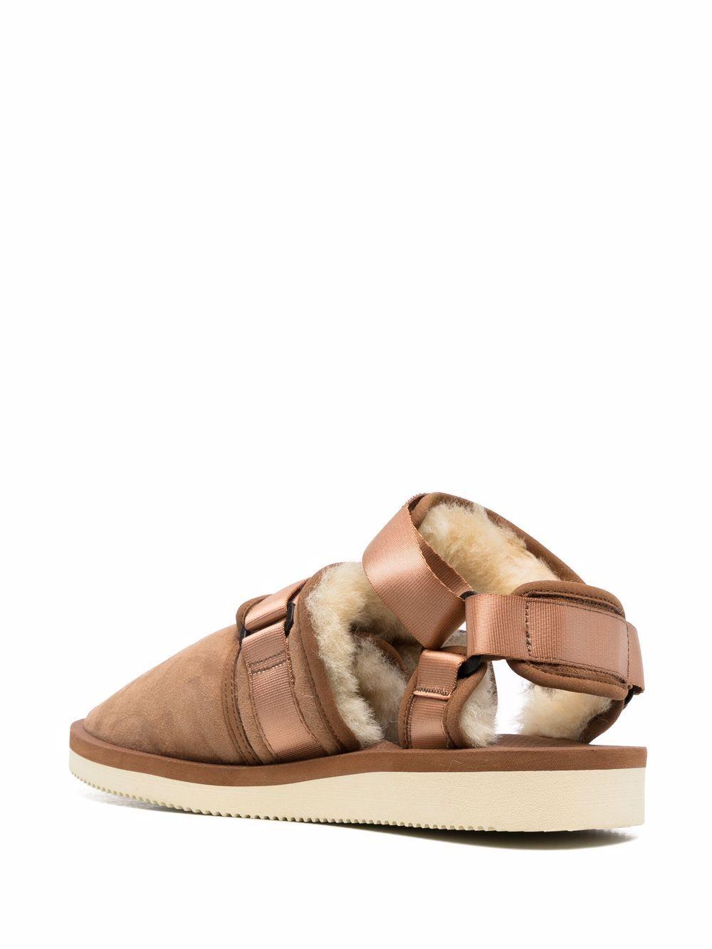 shearling-lined closed toe sandals