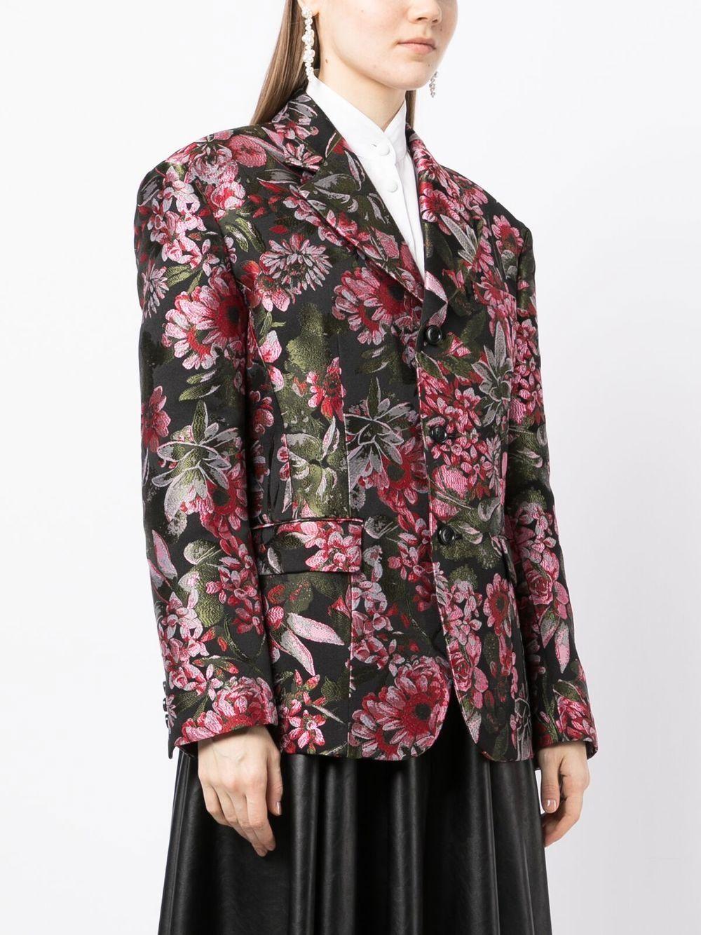 single-breasted floral-print blazer