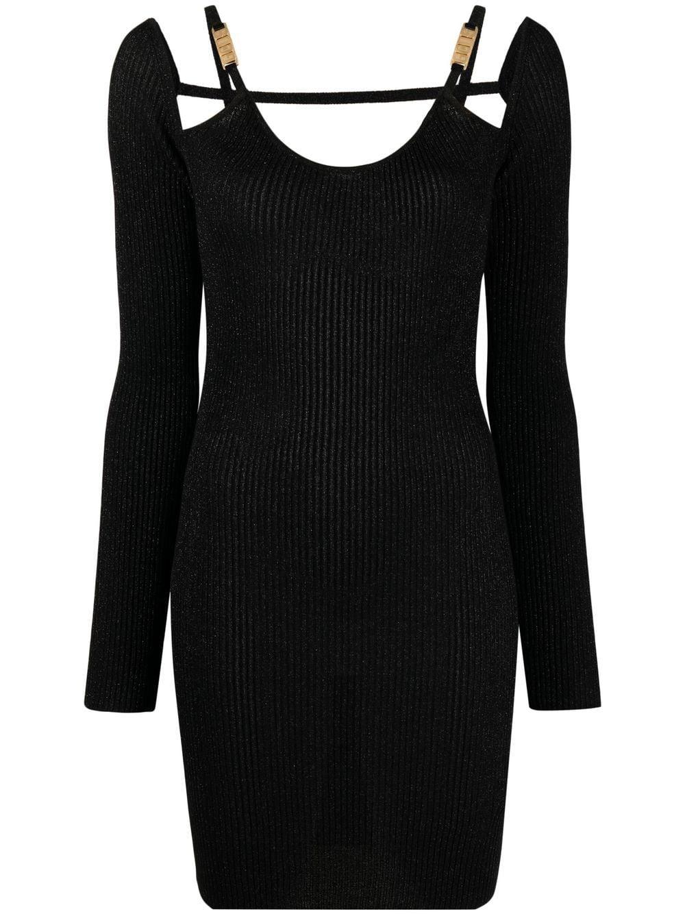 cold-shoulder knitted dress