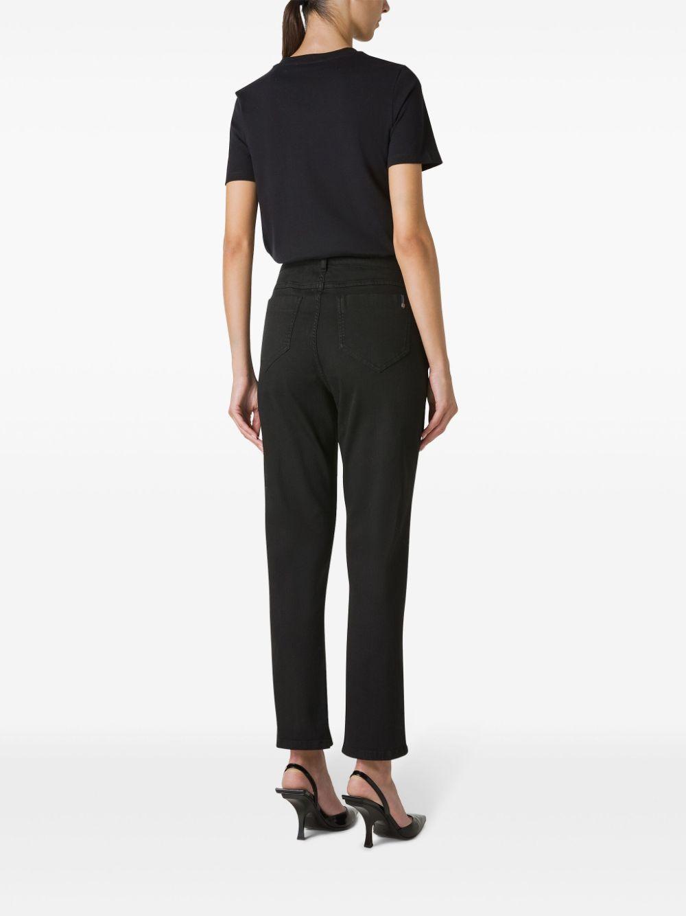 button-fastening tapered trousers 