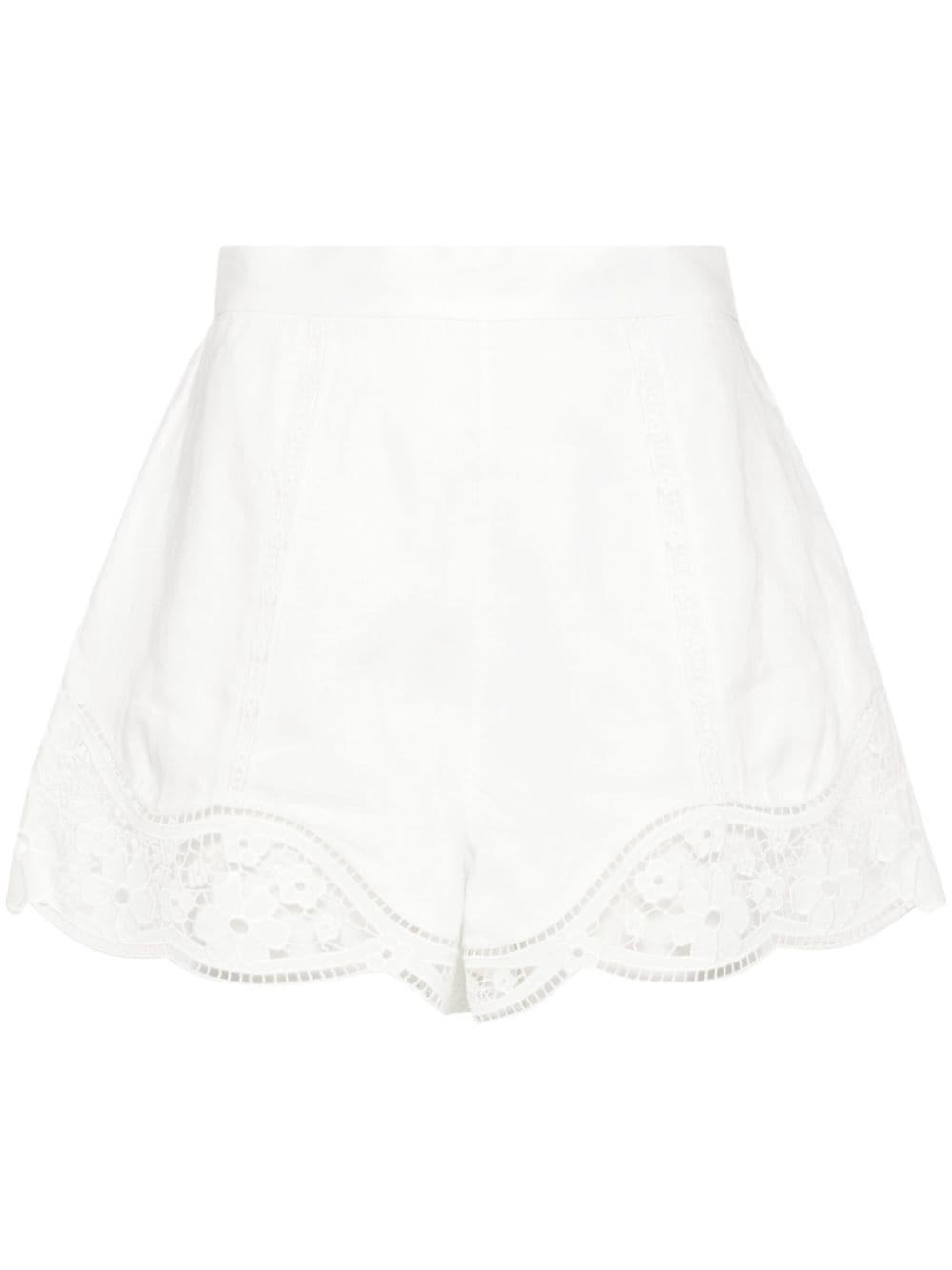 August broderie high-waisted shorts