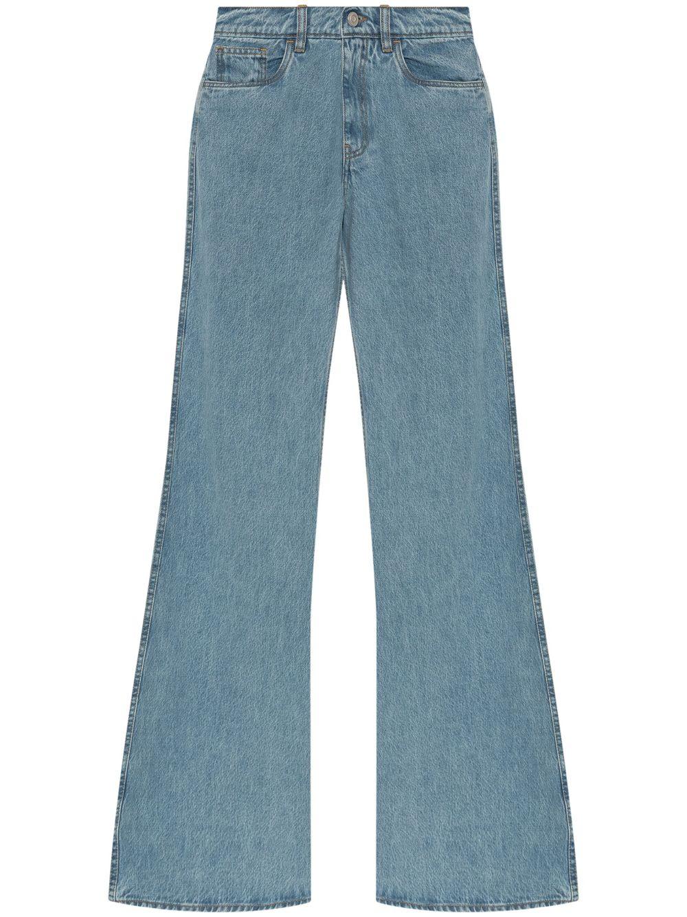 wide-leg mid-rise jeans