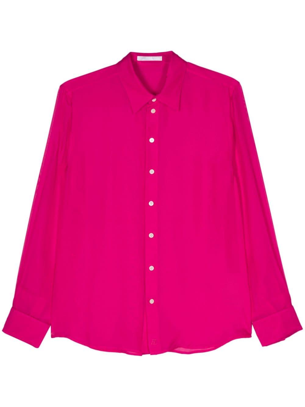 long-sleeve silk shirt