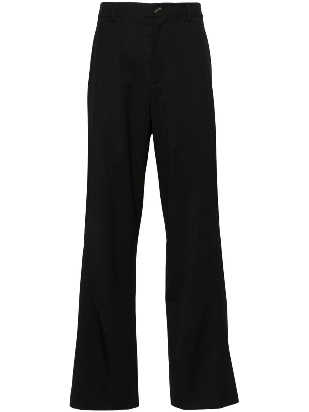 Black Melsas Straight-Leg Trousers