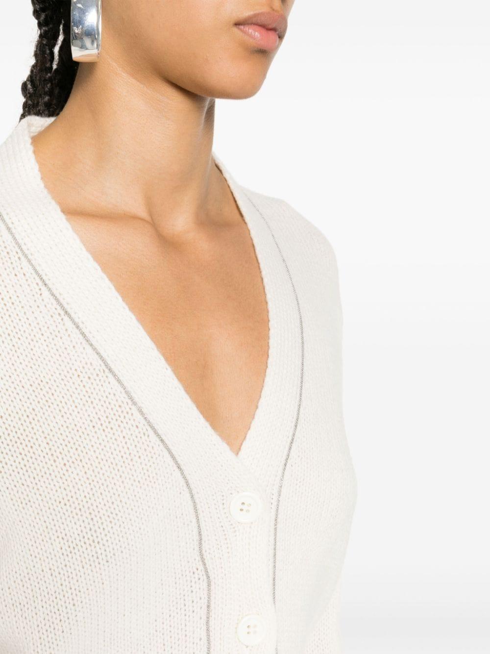 bead-embellished cashmere cardigan