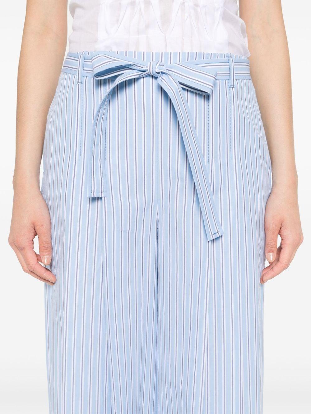 pleat-detail striped palazzo pants