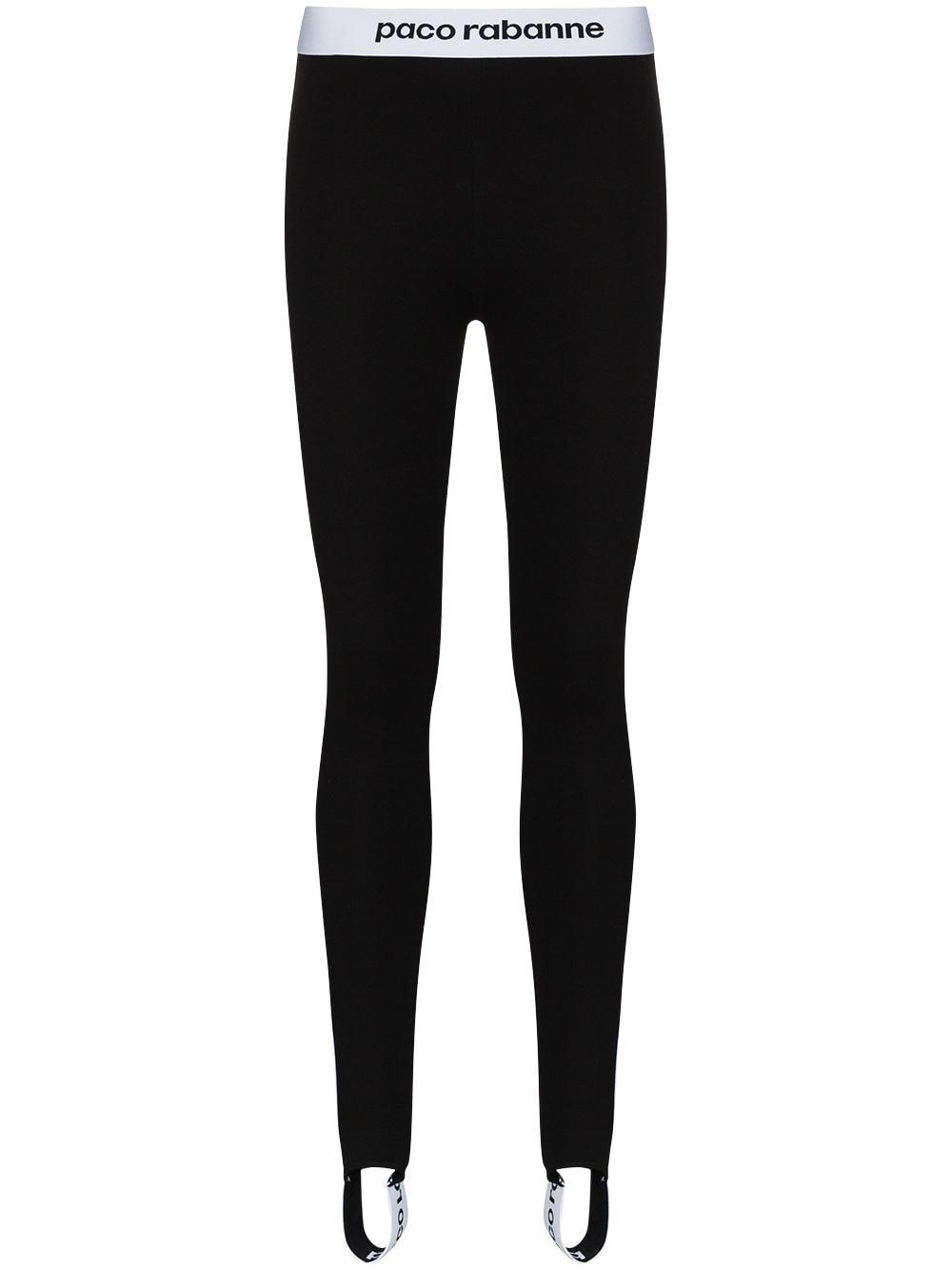 contrast logo-stripe stirrup leggings