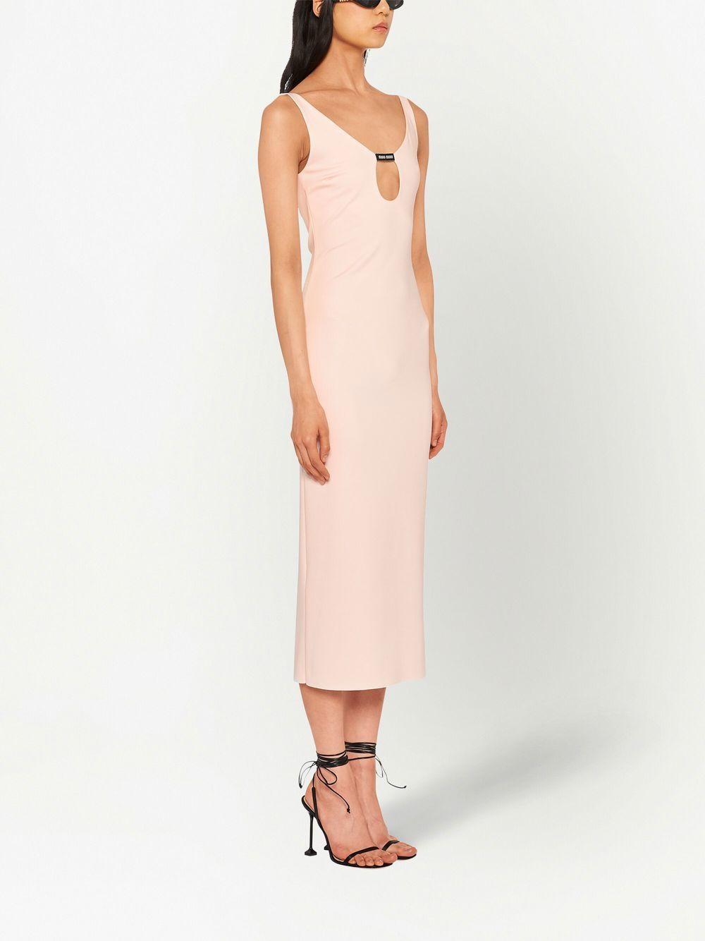 stretch-jersey keyhole-neck dress