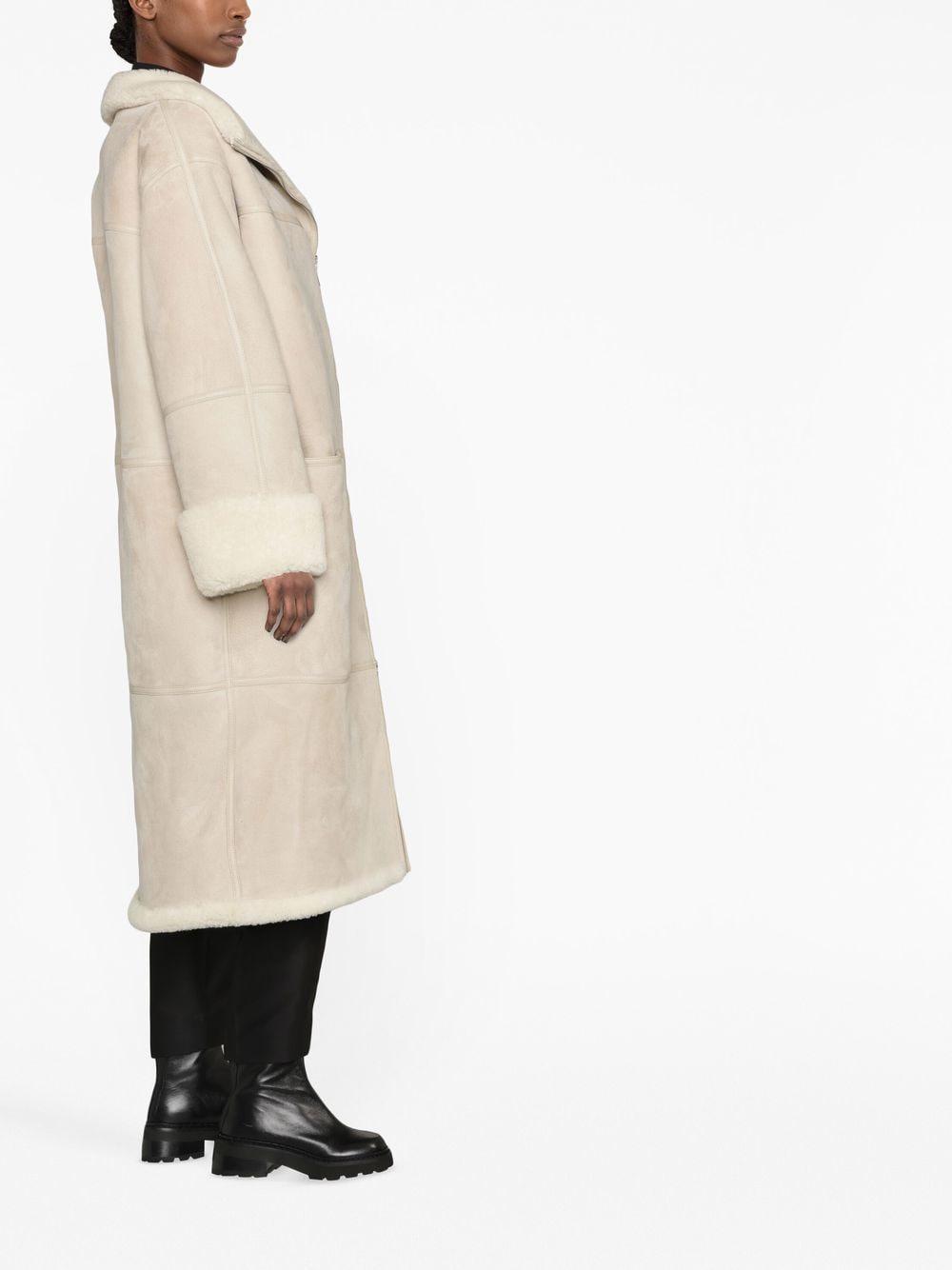 shearling midi coat