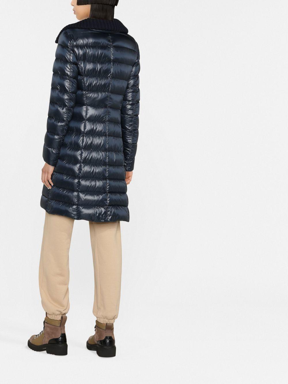 knitted-collar padded coat