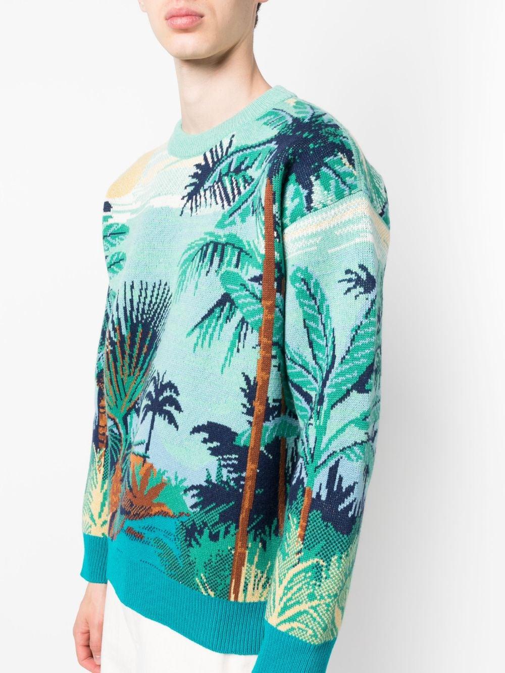 palm tree-print jumper