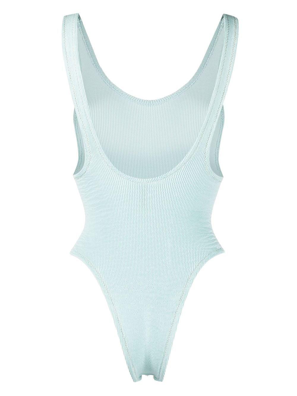 ribbed-detail open back swimsuit