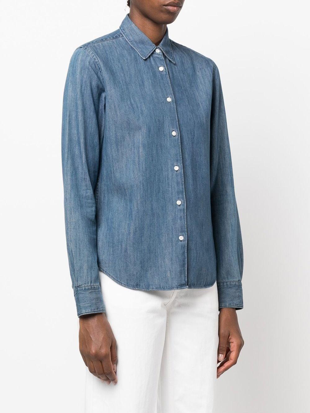 fitted button-down denim shirt