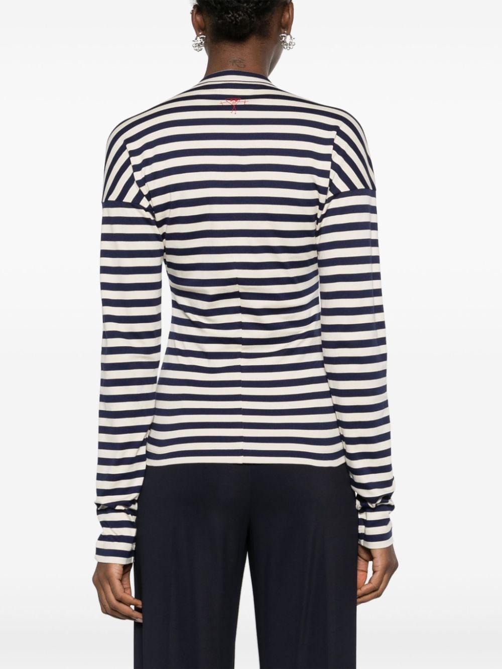 striped draped cotton top