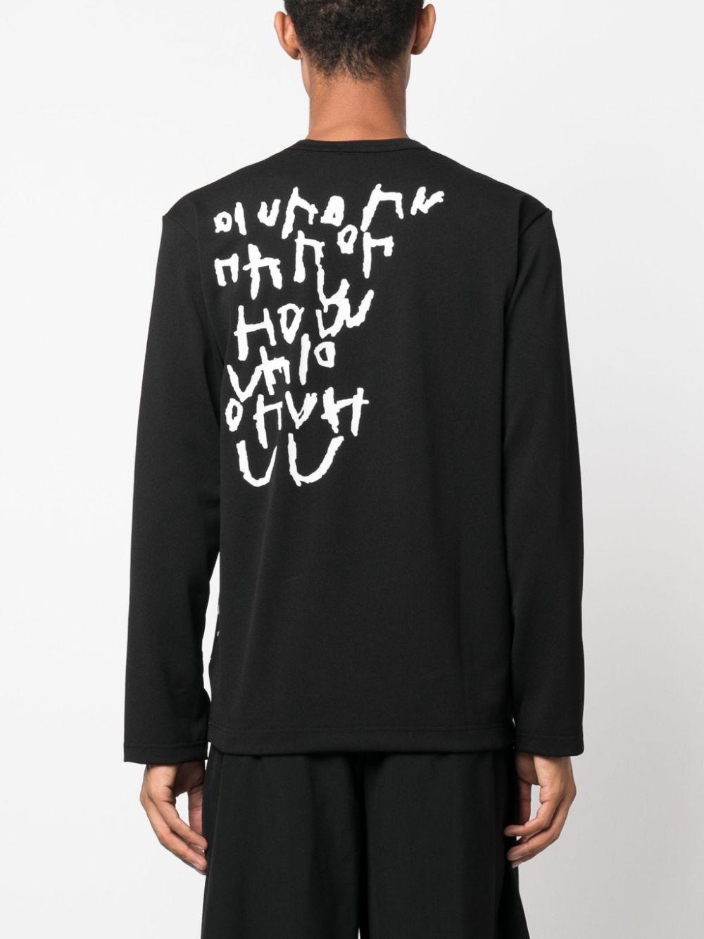 script-print long-sleeved jumper