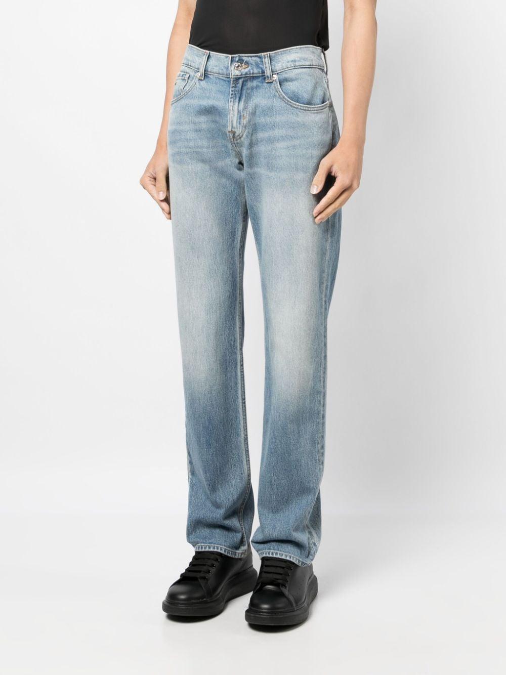 mid-rise straight-leg jeans