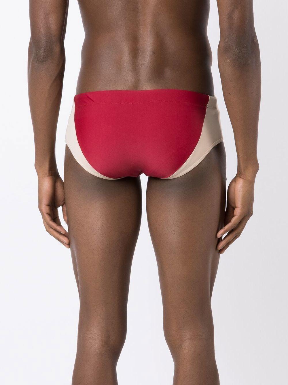 two-tone drawstring swim trunks