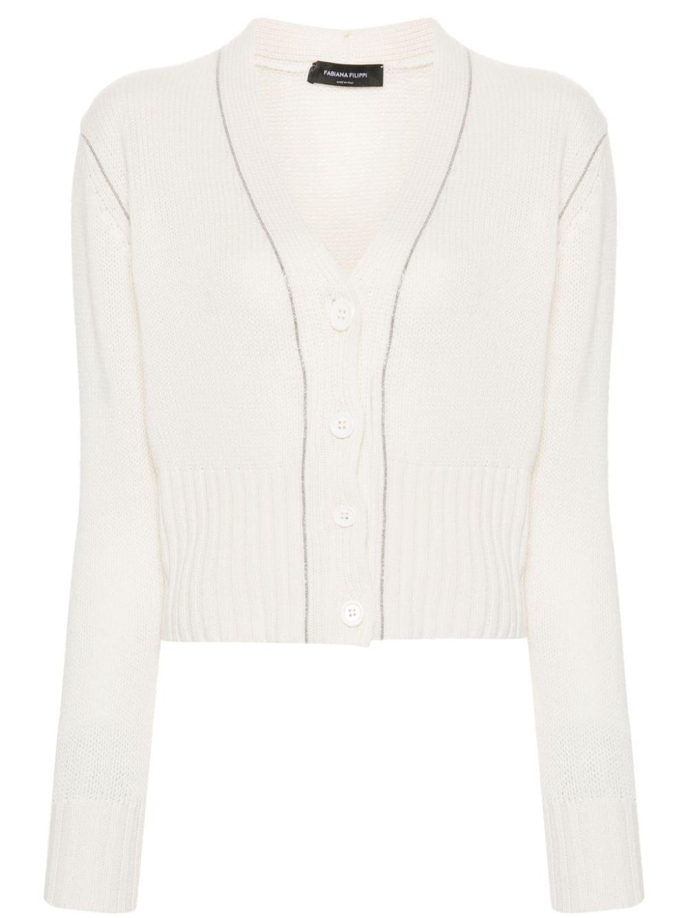 bead-embellished cashmere cardigan