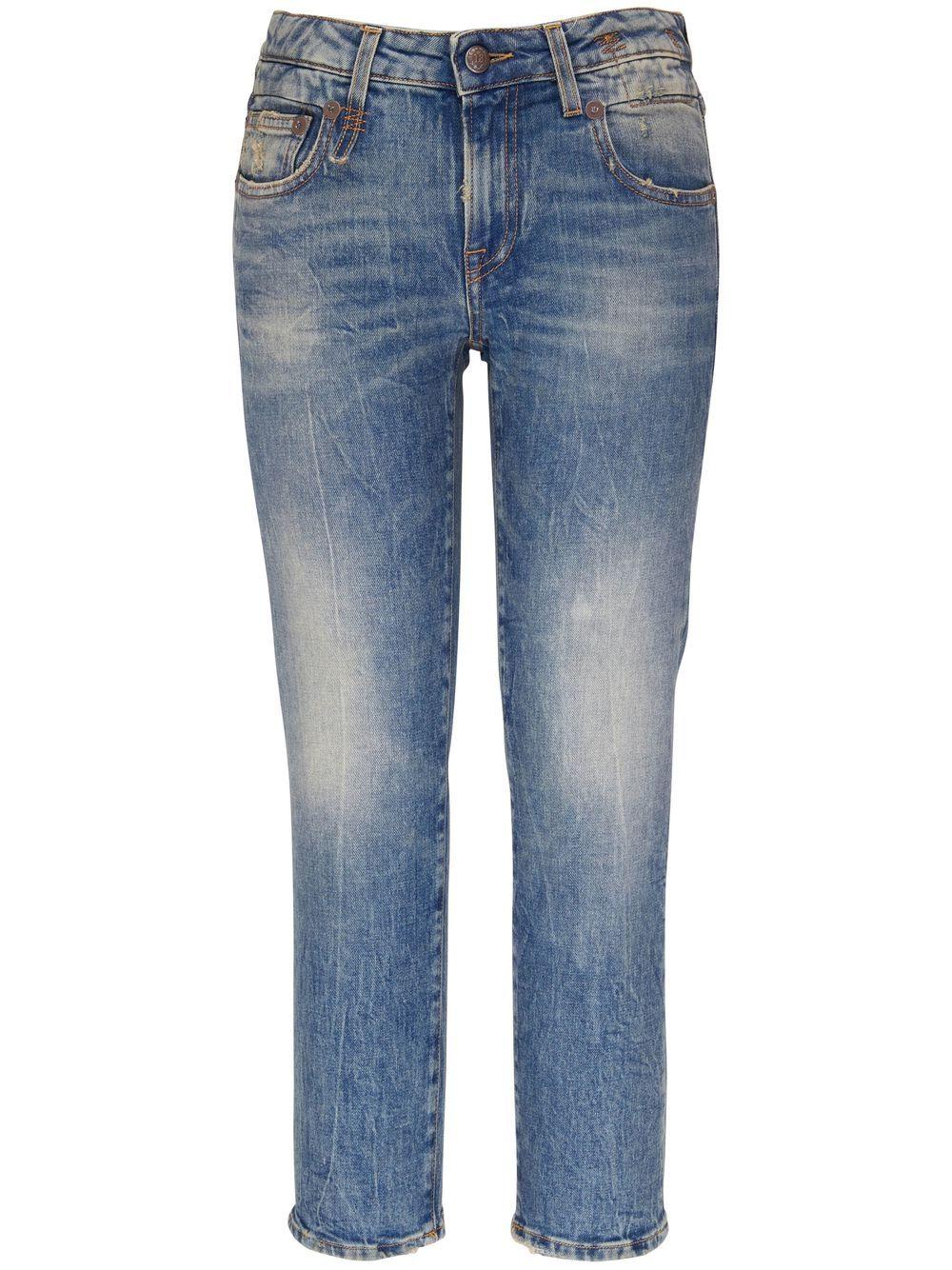 faded cropped jeans