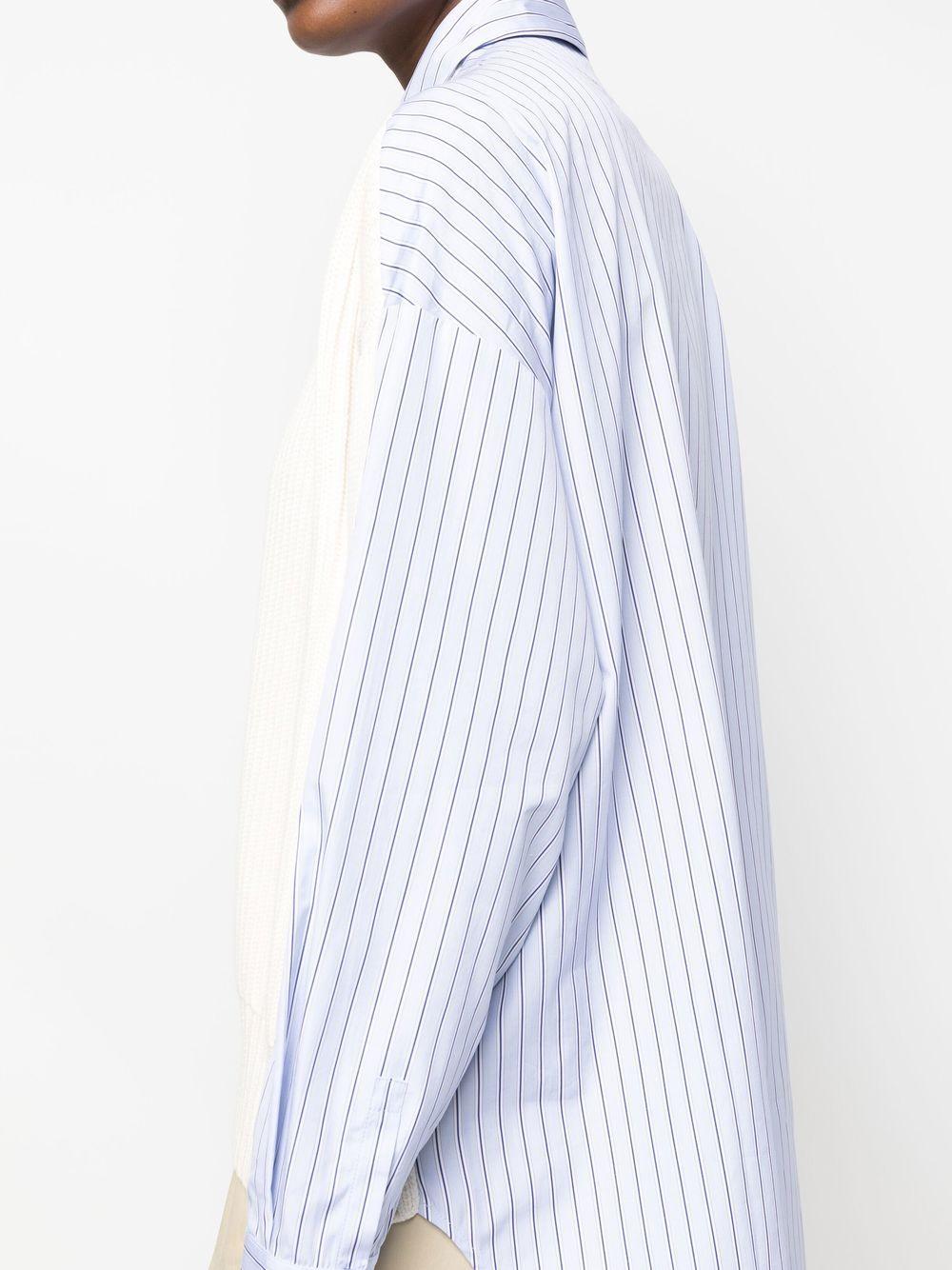 rib-panel stripe-print shirt