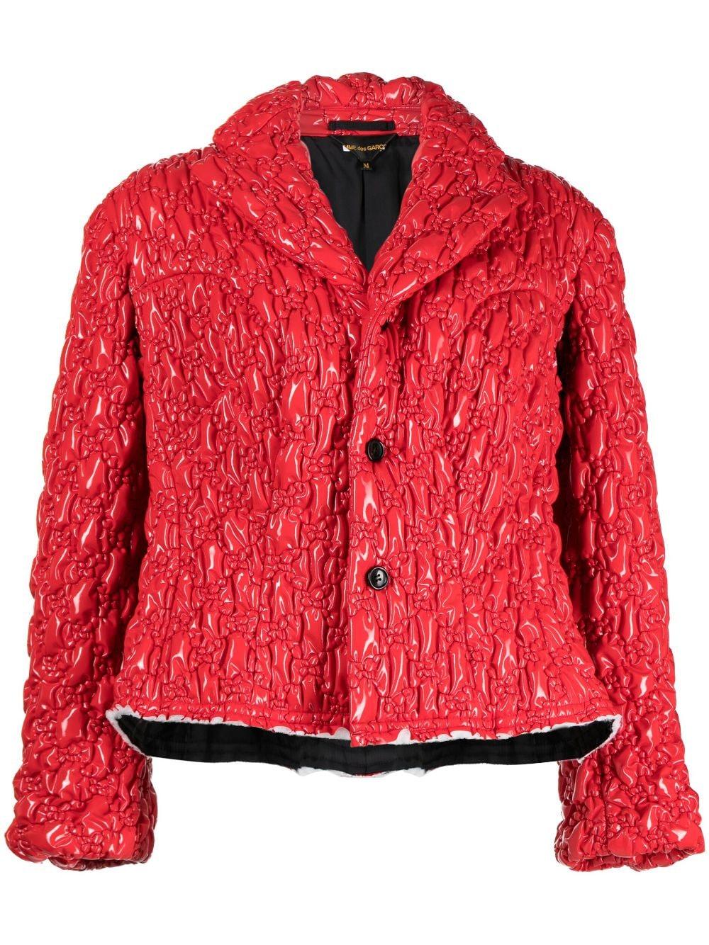 puff-effect high-neck jacket