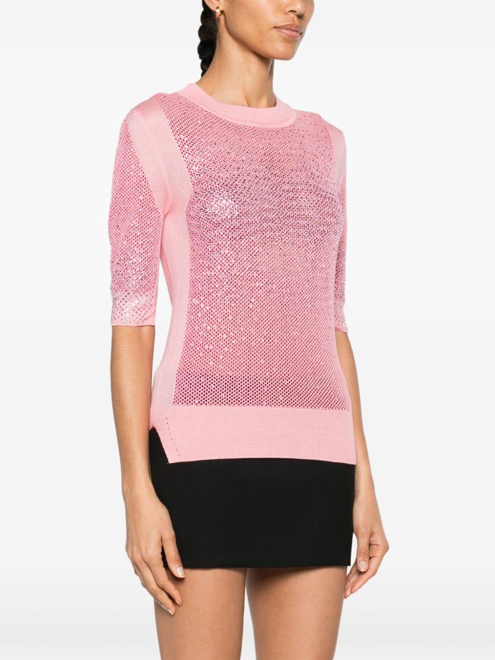 crystal-embellished cotton top