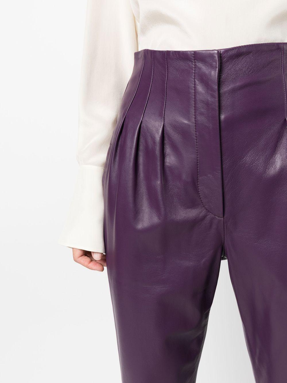 tapered-leg leather trousers