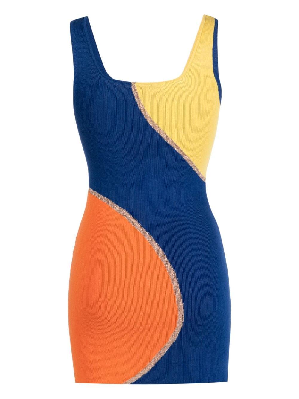 colour-block ribbed beach dress 