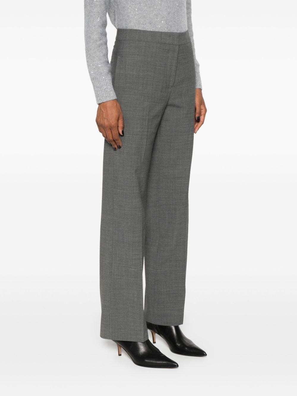 pressed crease straight-leg trousers