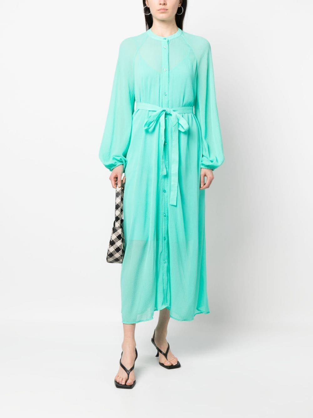 flared belted shirt dress