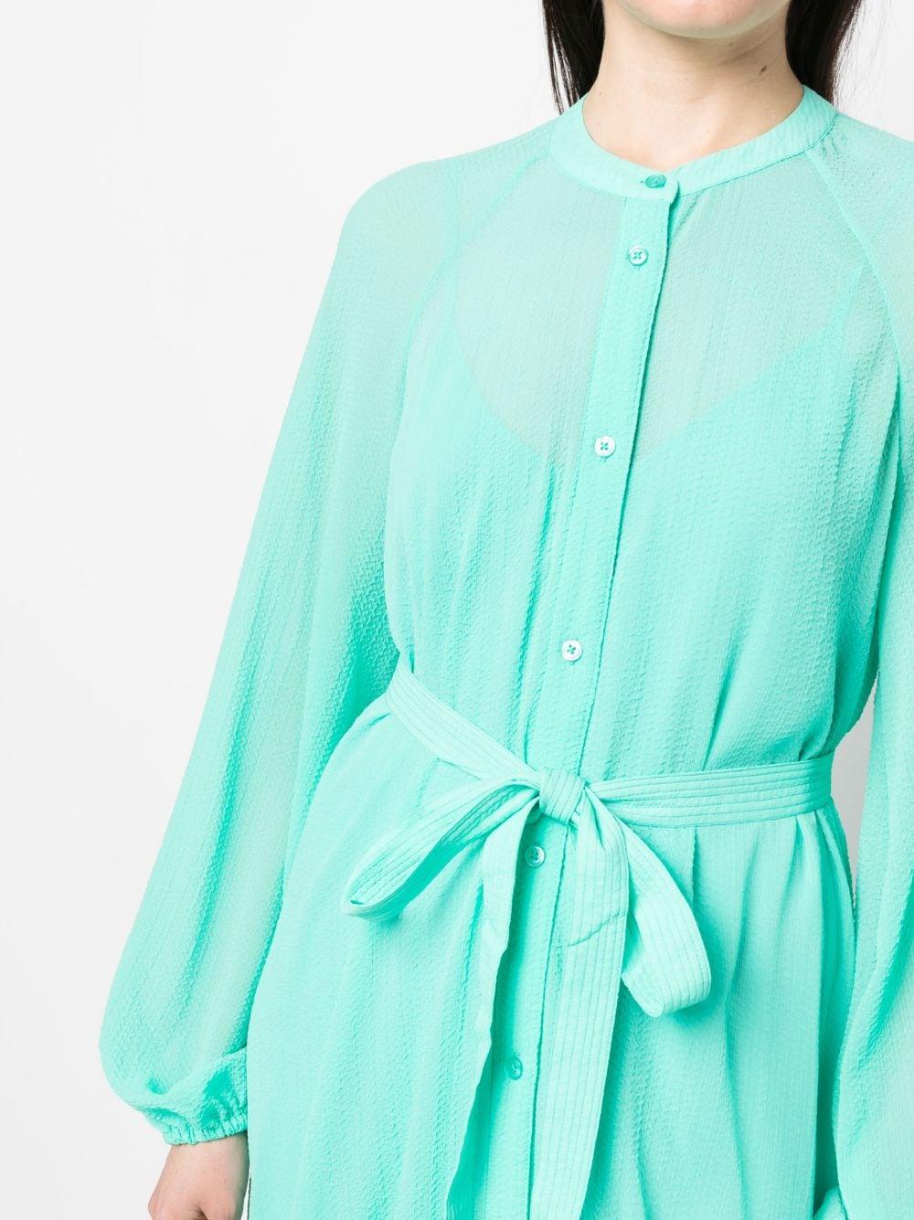 flared belted shirt dress