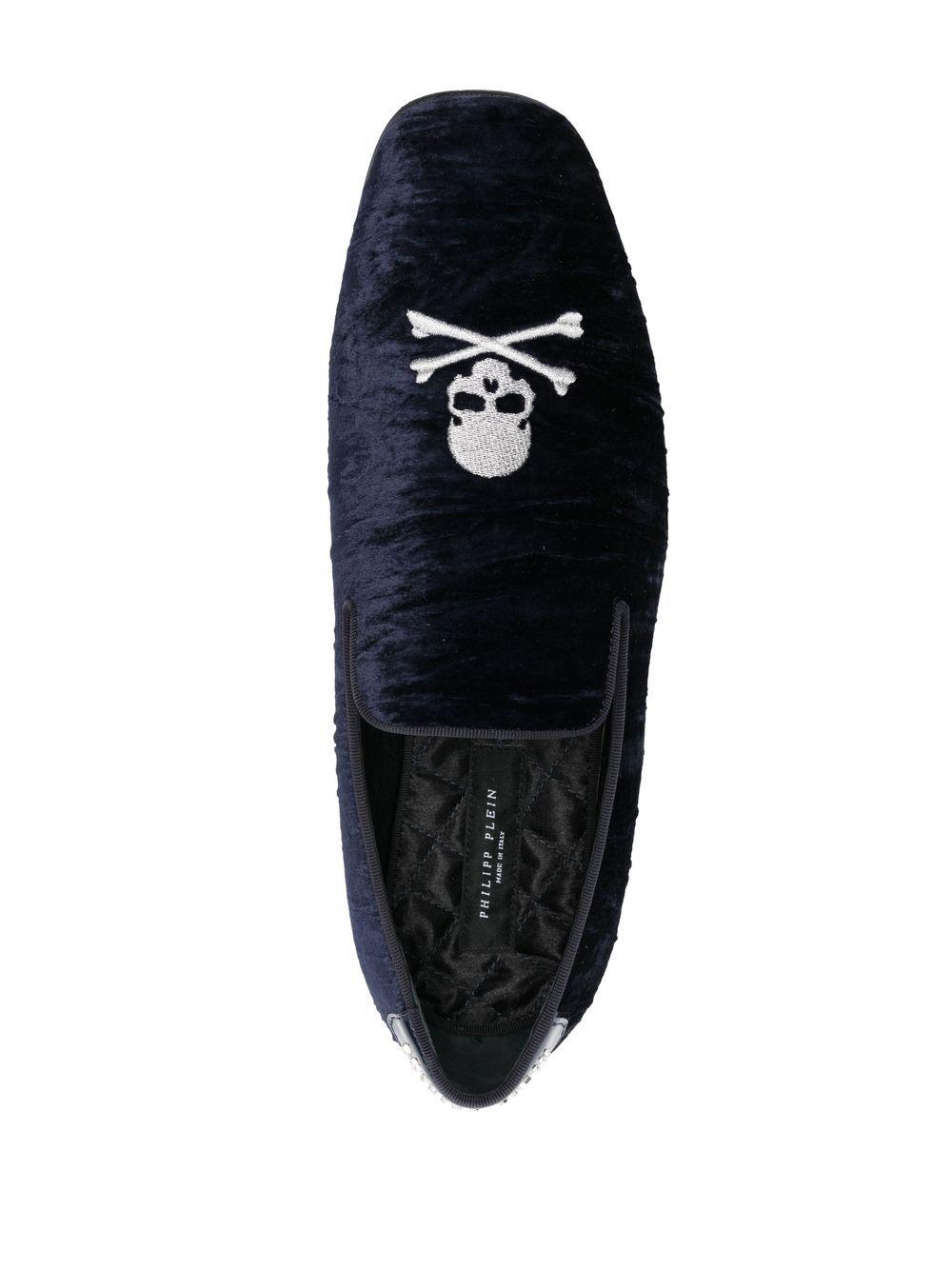 Skull Bones velvet loafers