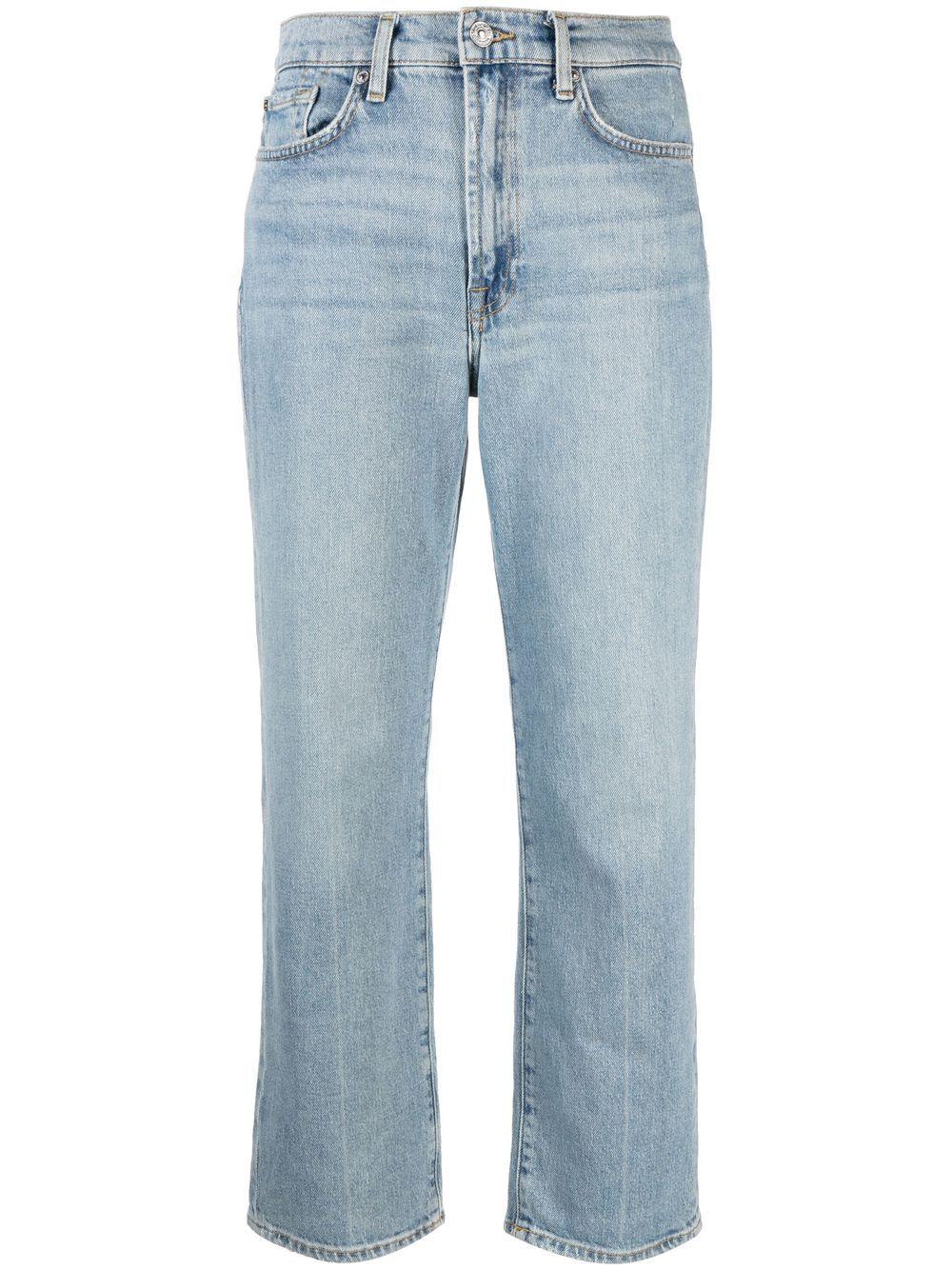 cropped light-wash jeans