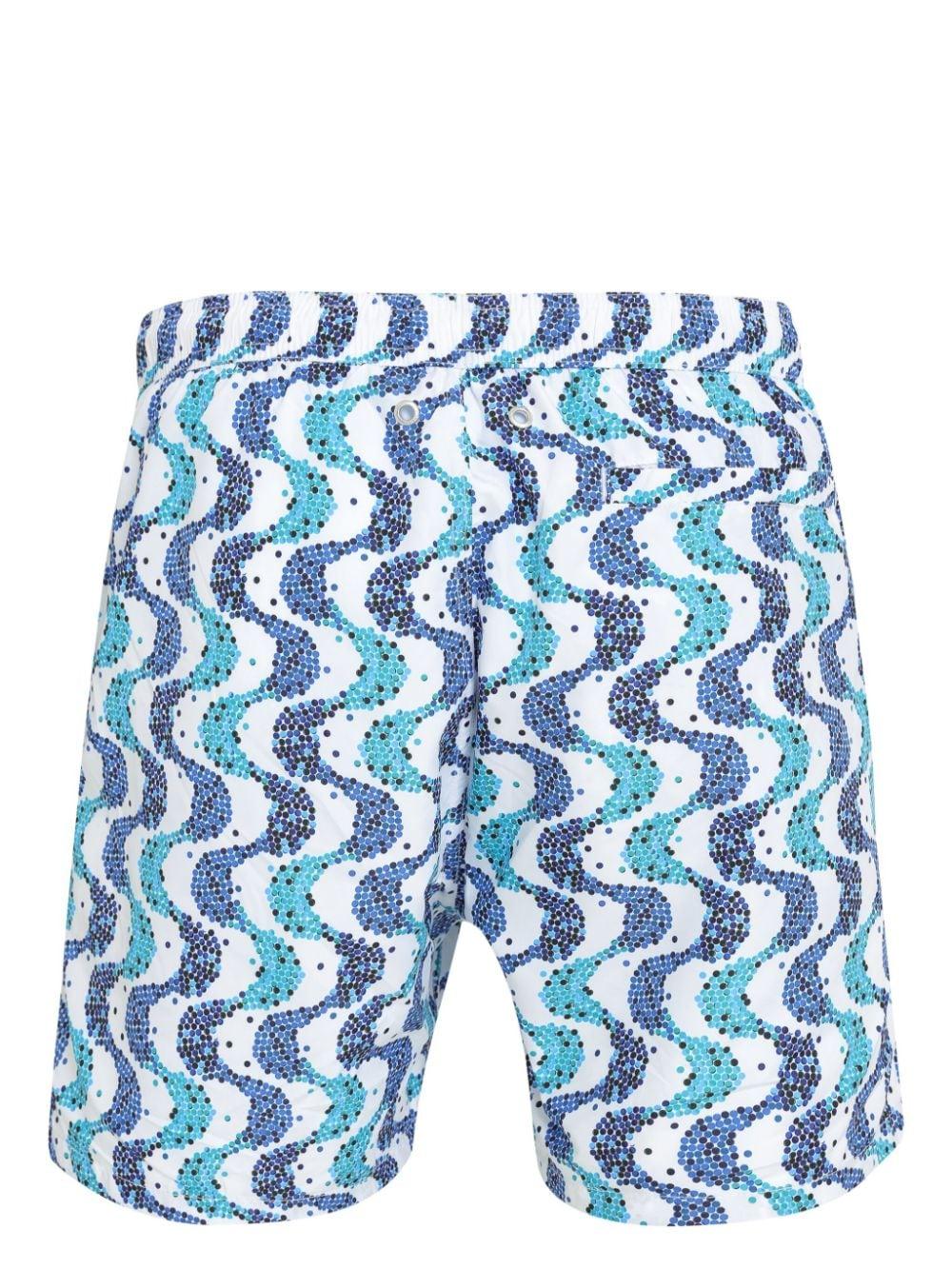 wave-print swim shorts