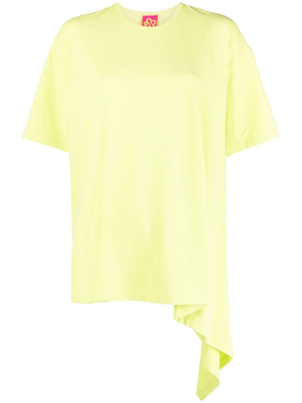 asymmetric-hem cotton T-shirt