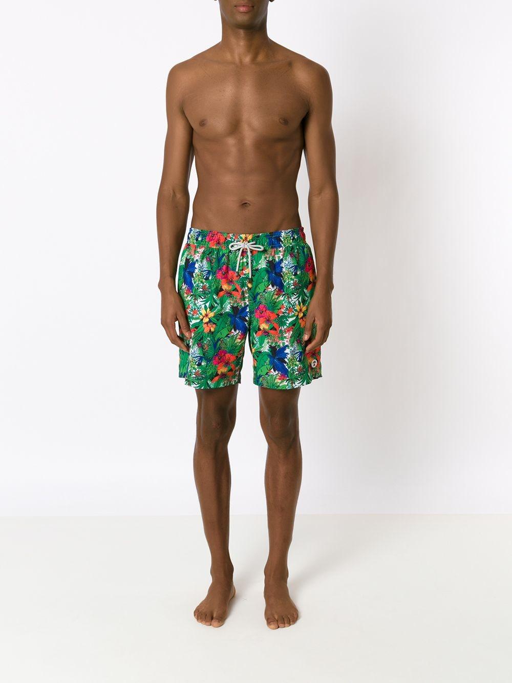 floral-print swim shorts