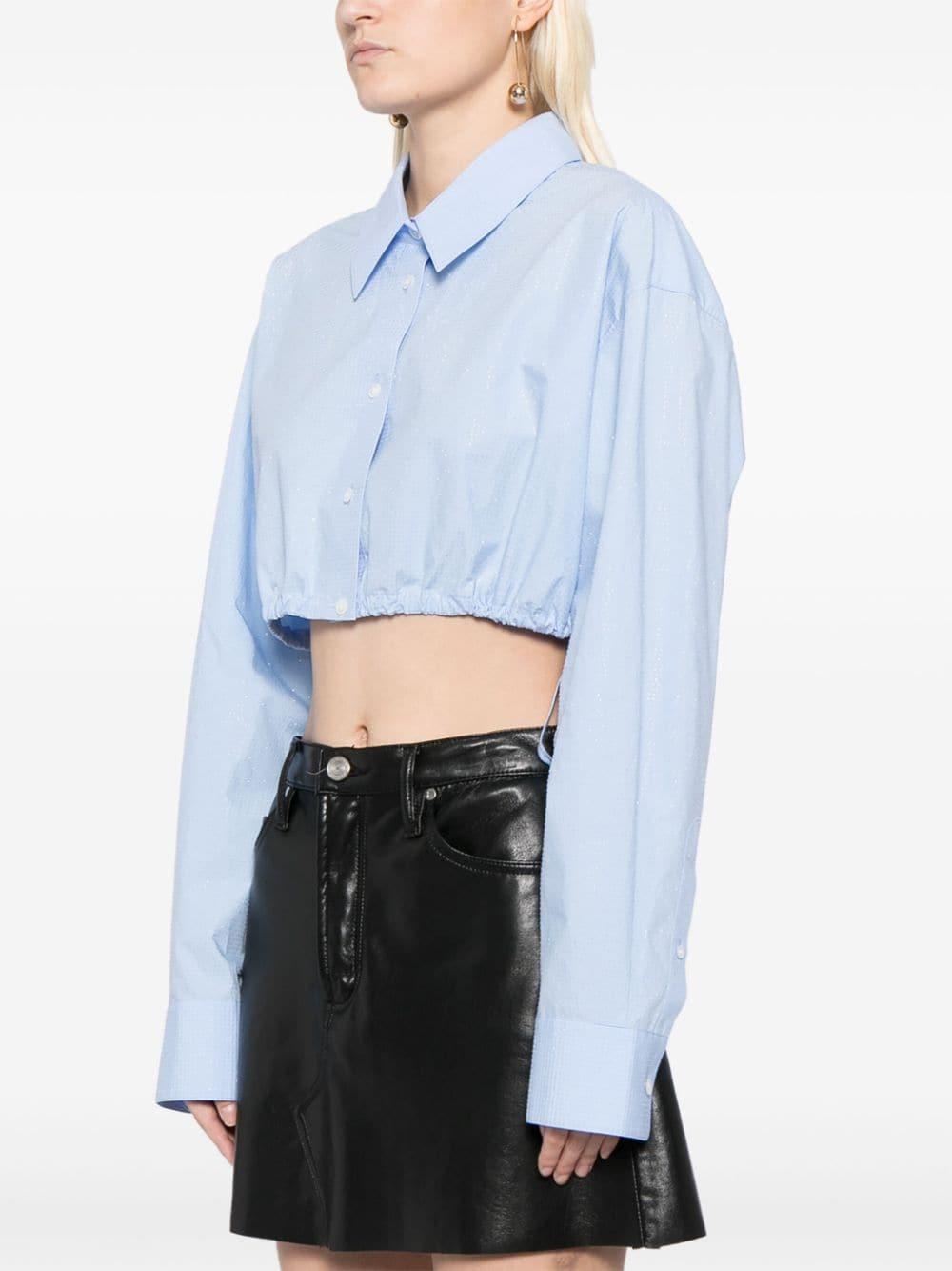 rhinestone-embellished cropped shirt