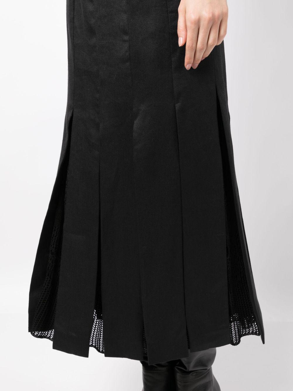 Edith pleated linen skirt