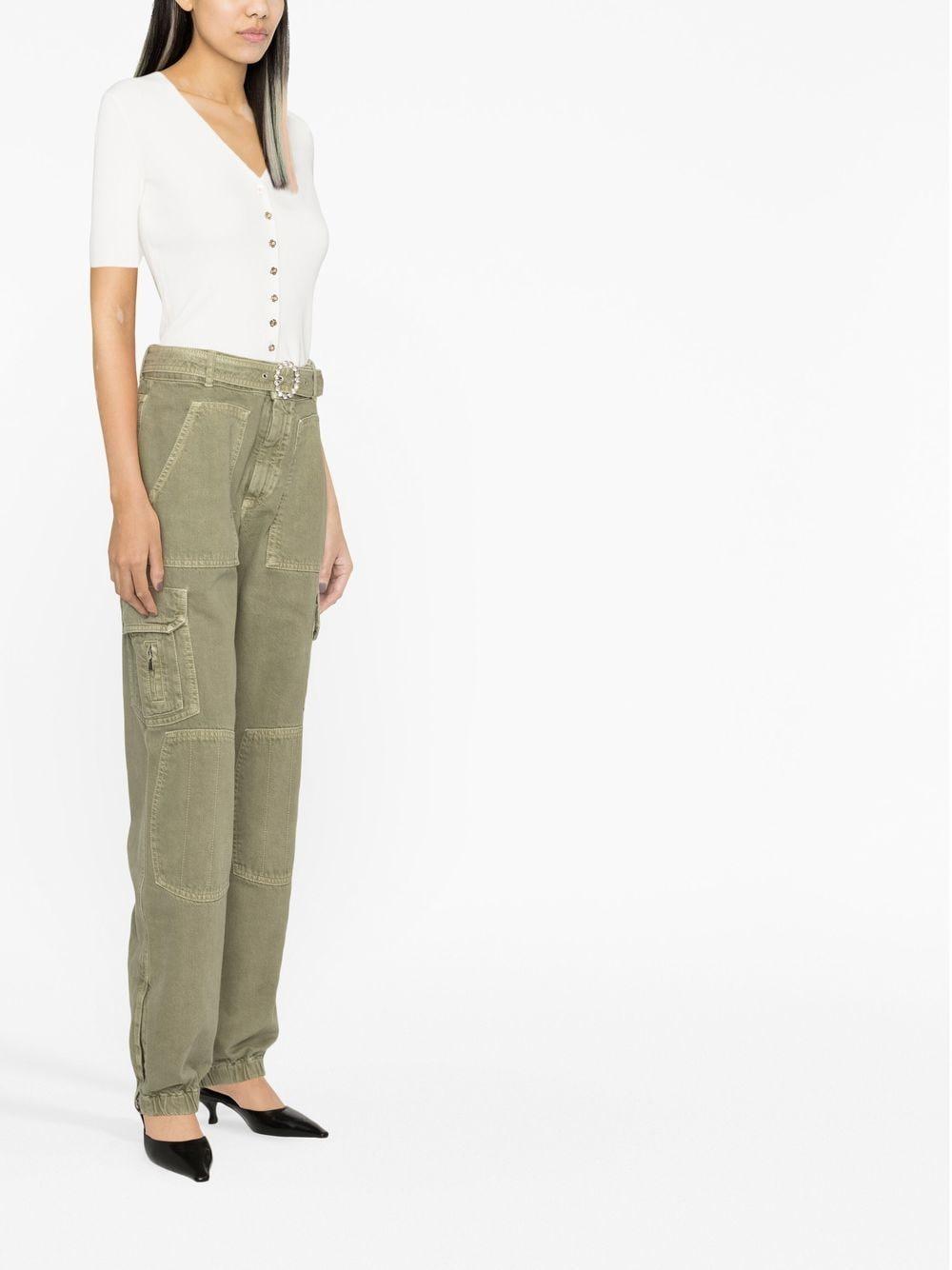 high-waisted cargo trousers