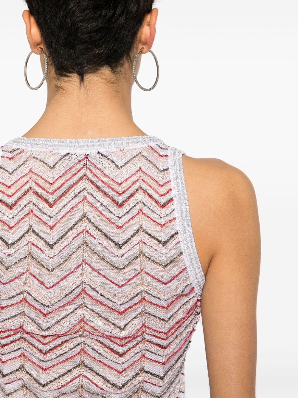 zigzag sequined tank top