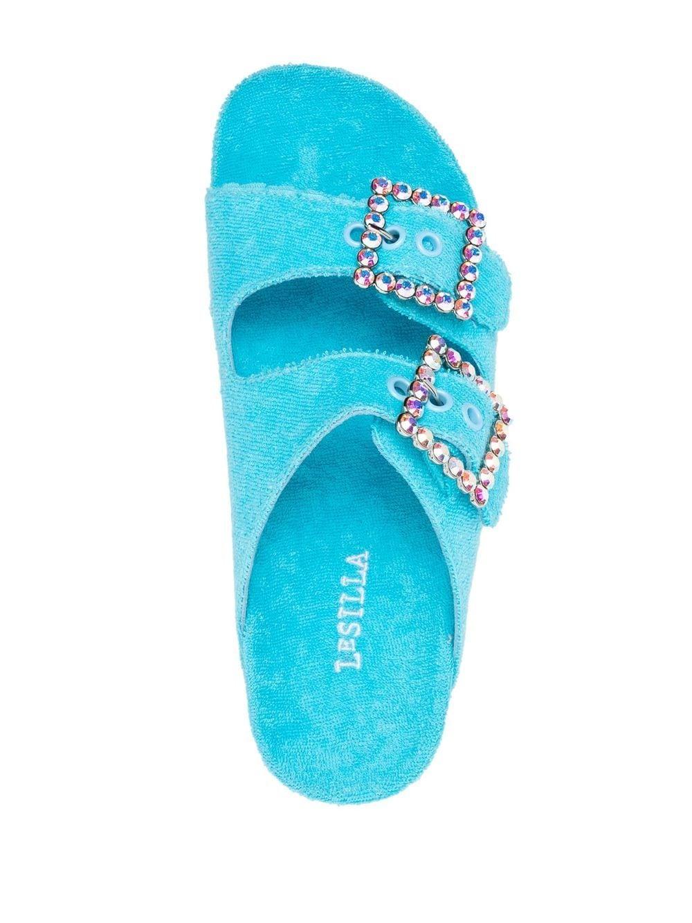 crystal-embellished side-buckle sandals