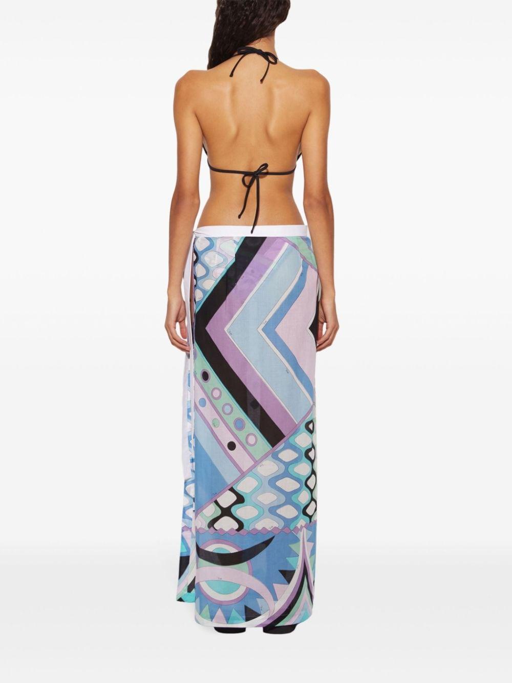 Vivara-print cotton wrap skirt