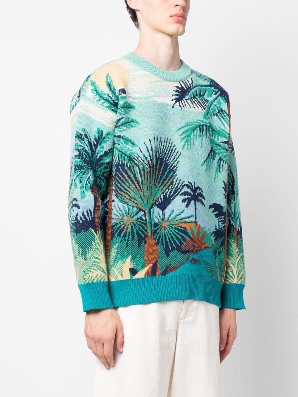 palm tree-print jumper