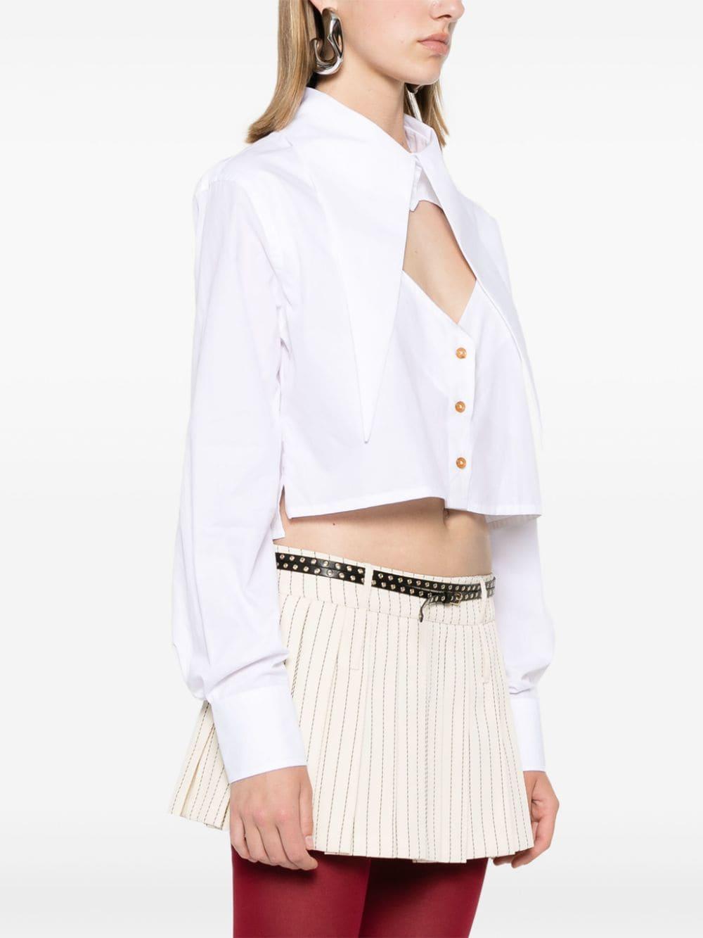 Cut-off Heart cropped shirt