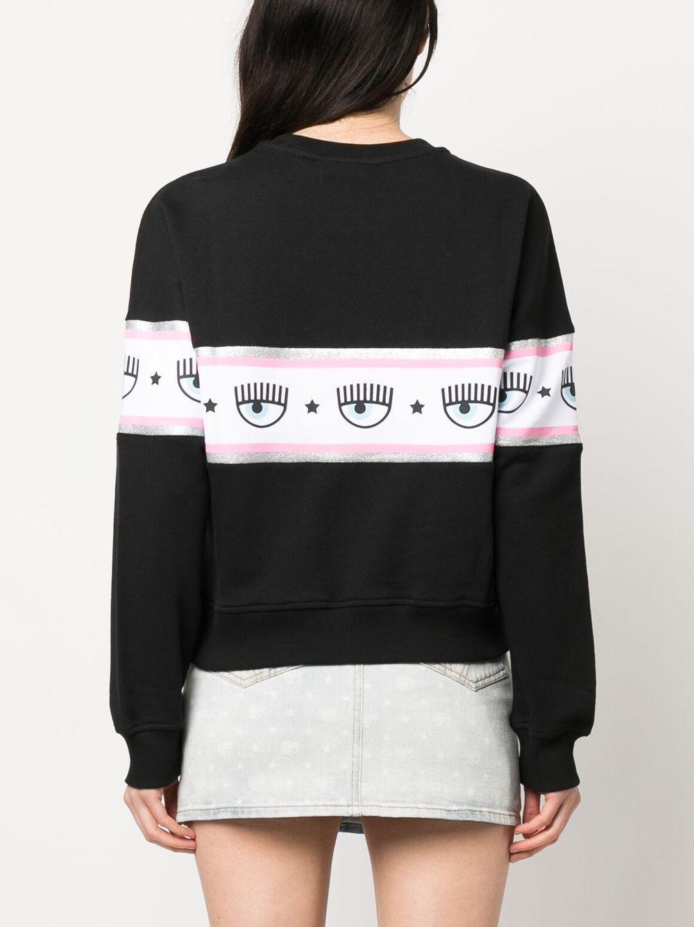 logomania-stripe cotton sweatshirt