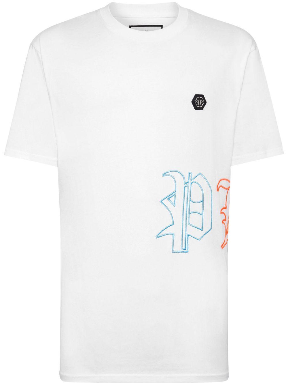 logo-embroidered cotton T-shirt