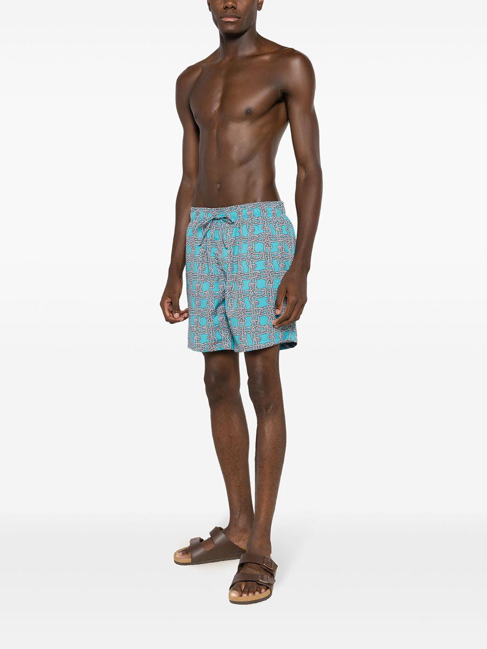 knot-print swim shorts