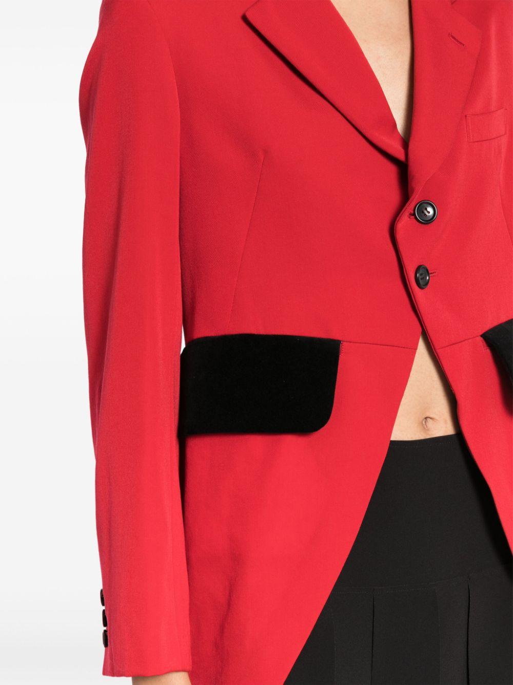 high-low single-breasted blazer