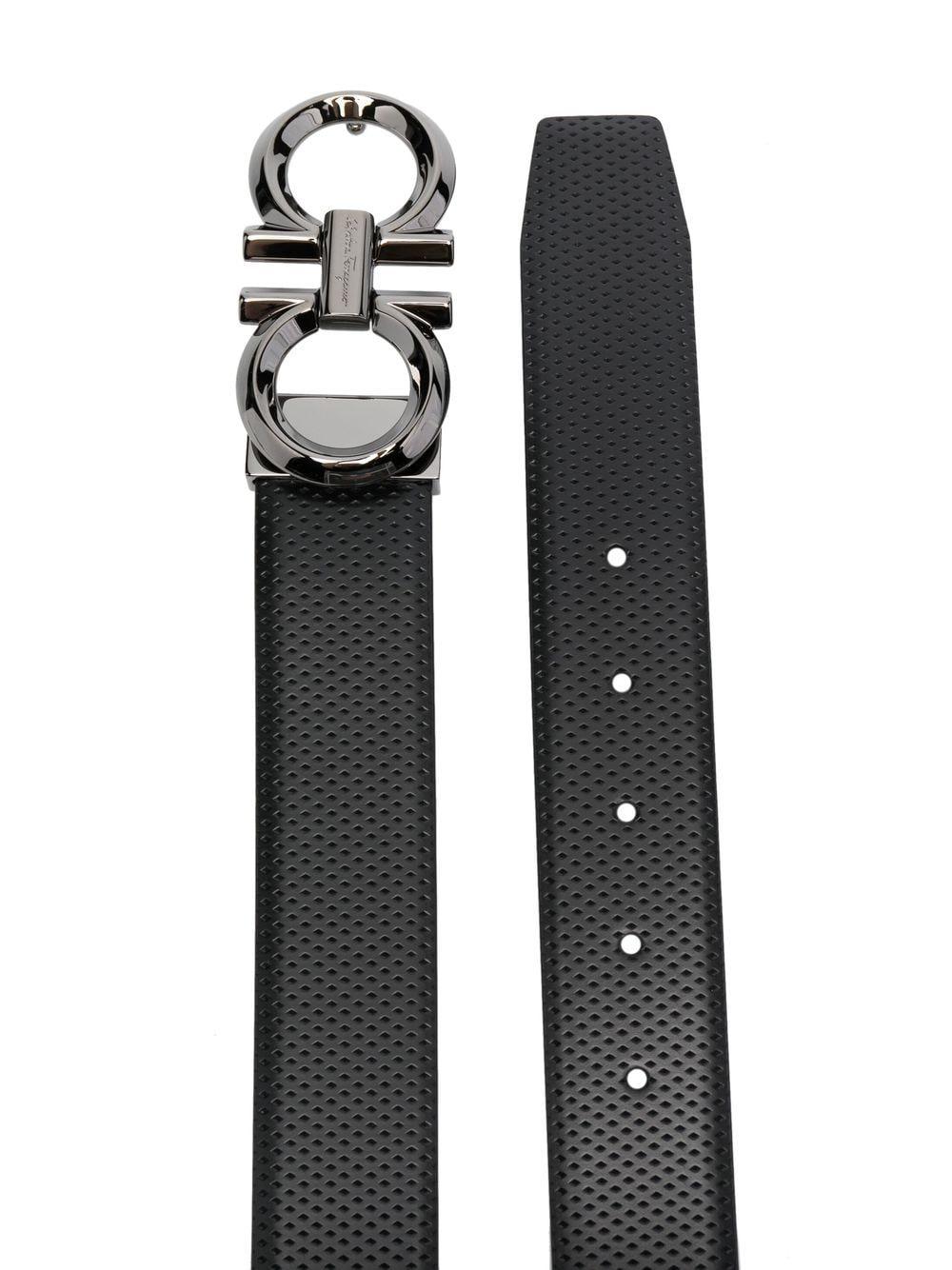 logo-buckle leather belt